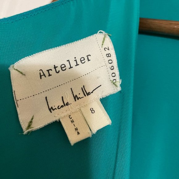 Nicole Miller Bodycon Ruched Aquamarine Dress - Picture 9 of 12